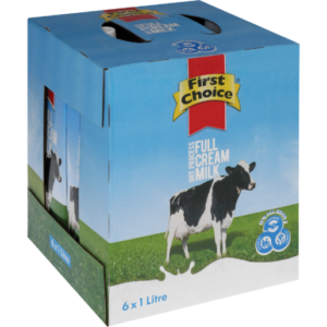 First Choice UHT Long Life Milk - 6 x 1L